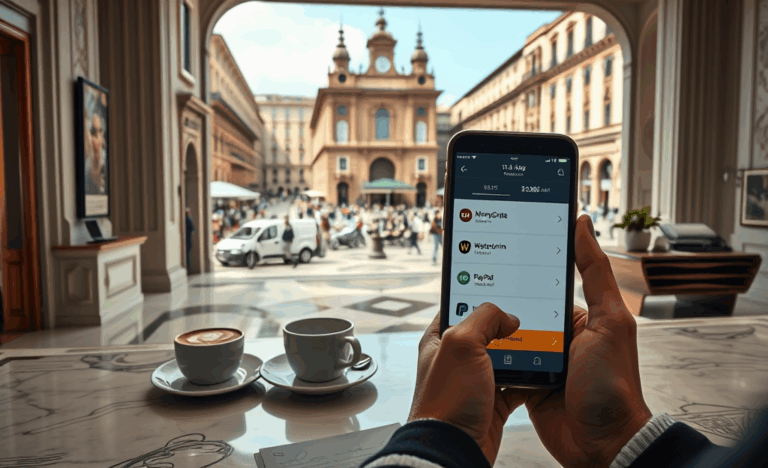 Immagine di un trasferimento di denaro su un conto bancario tramite servizi online.