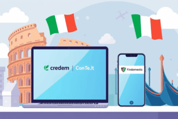 Persona utilizzando un computer per richiedere un prestito online sicuro