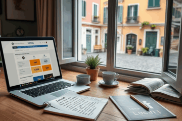 Persona che confronta offerte di prestito online su un computer
