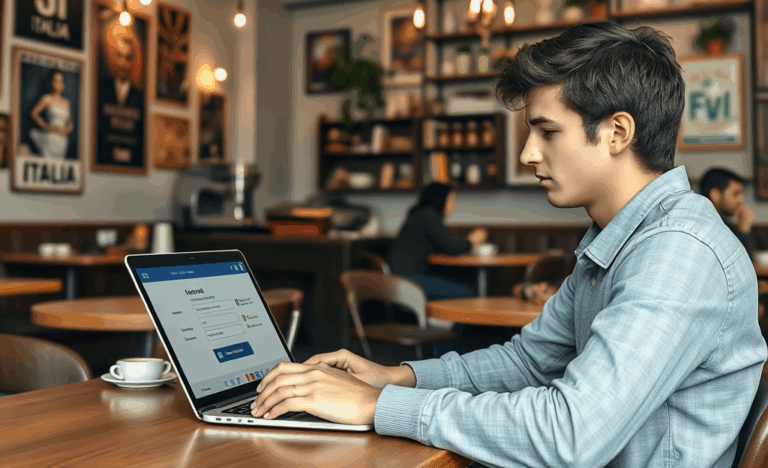 Un computer aperto su un sito di credito online senza garanzie, evidenziando la facilità e velocità del processo