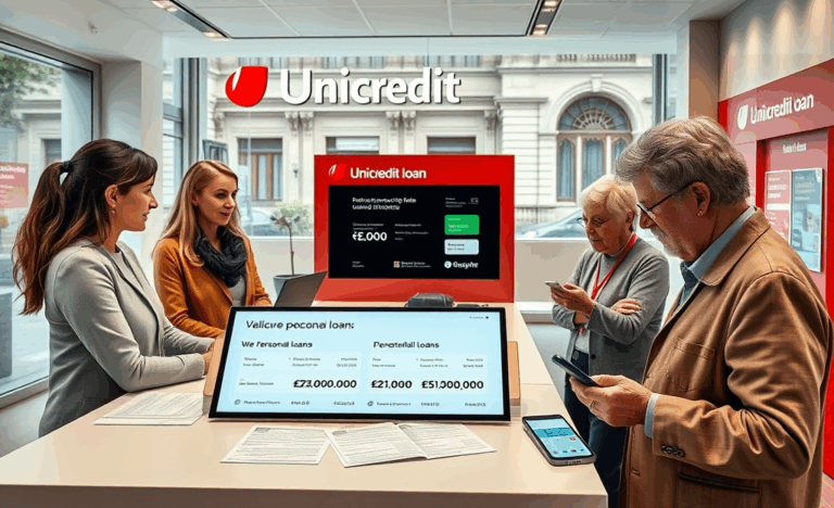 Immagine di una persona che utilizza l'app UniCredit per richiedere un prestito personale, mostrando flessibilità e comodità del servizio.