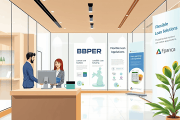Persona che esplora le opzioni di prestiti presso BPER Banca con un laptop, mostrando la schermata di un simulatore di prestiti online.