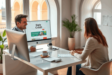 Persona che controlla un contratto di prestito personalizzato con Sigla Credit