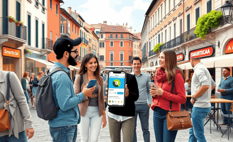 Persona che utilizza la piattaforma Smartika per ottenere un prestito