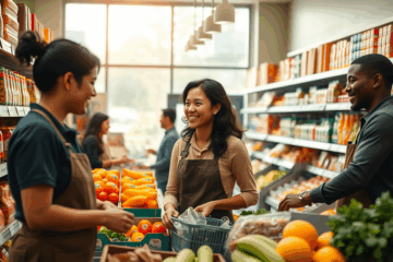 Immagine che evidenzia i benefici e la stabilità lavorativa al supermercato Coop.