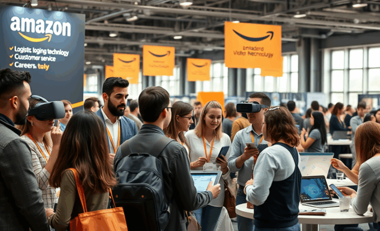 Opportunità di lavoro in Amazon nel settore logistica e tecnologia.