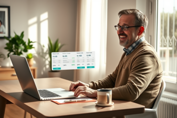 Immagine di una persona che richiede prestito online facilmente con tassi ridotti.