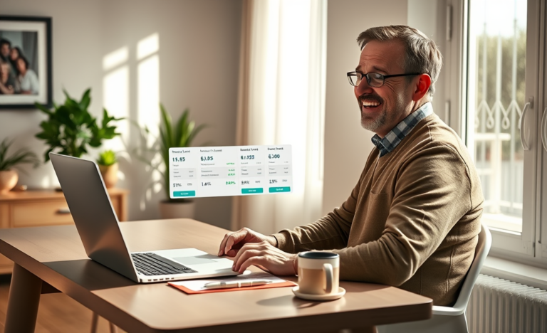 Immagine di una persona che richiede prestito online facilmente con tassi ridotti.